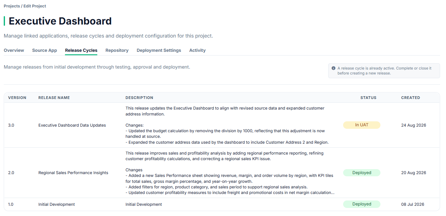Linking Qlik Sense changes, Jira tickets and release approvals in DevFulfilled
